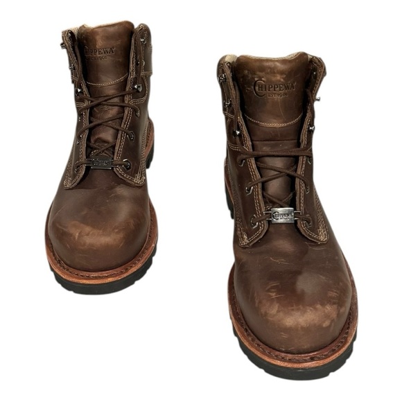 CHIPPEWA Men’s Bolville 6” Comp Toe Waterproof Met Guard Workboot Brown Size 8 - Picture 3 of 9